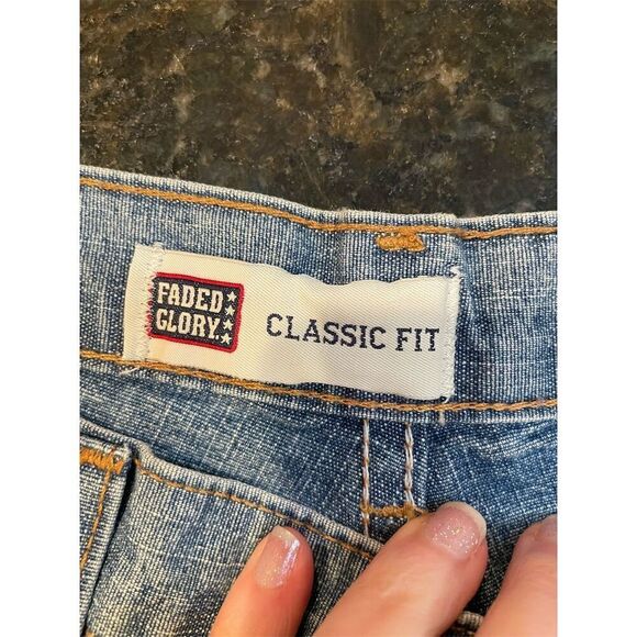 Faded Glory Women's Acid Wash Straight Jeans Size 14 Petites Blue - Picture 7 of 8